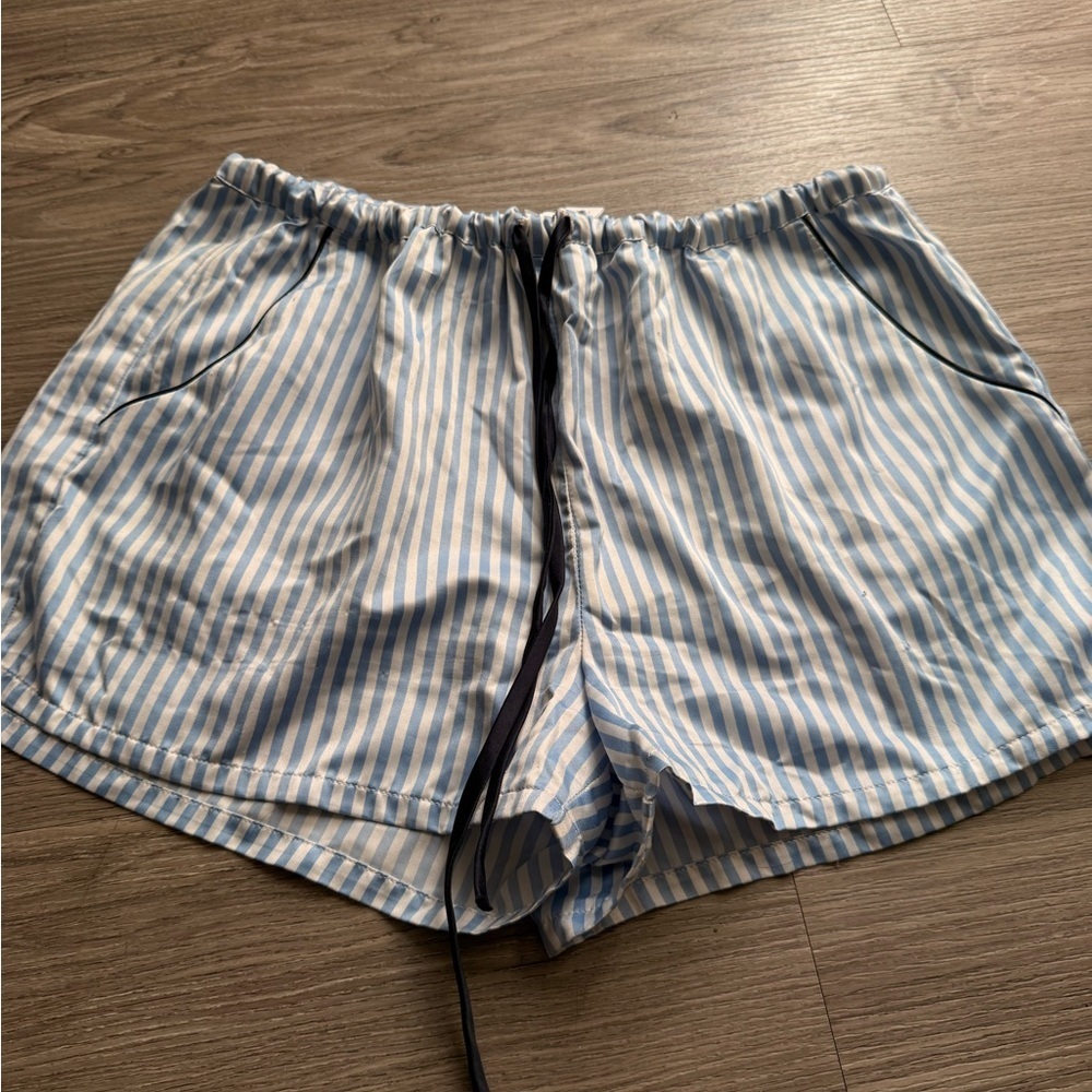 Forever 21 Light Blue Striped Athletic Shorts